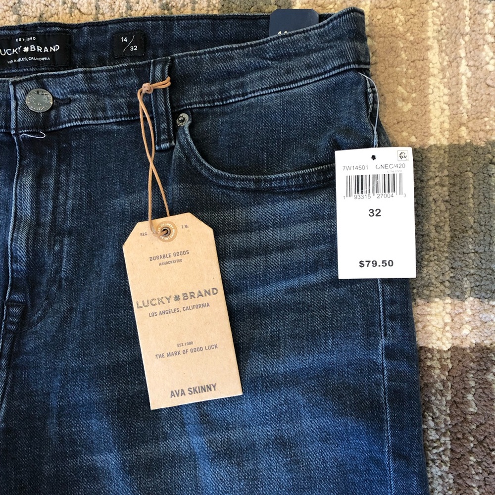NWT Lucky Brand Ava Skinny Jeans 14/32
